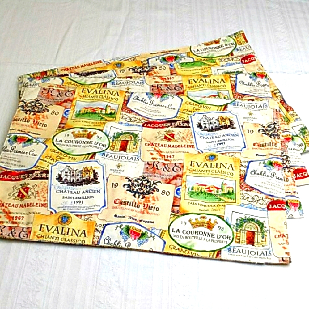 Antique Wine Labels Placemats Set of 4
